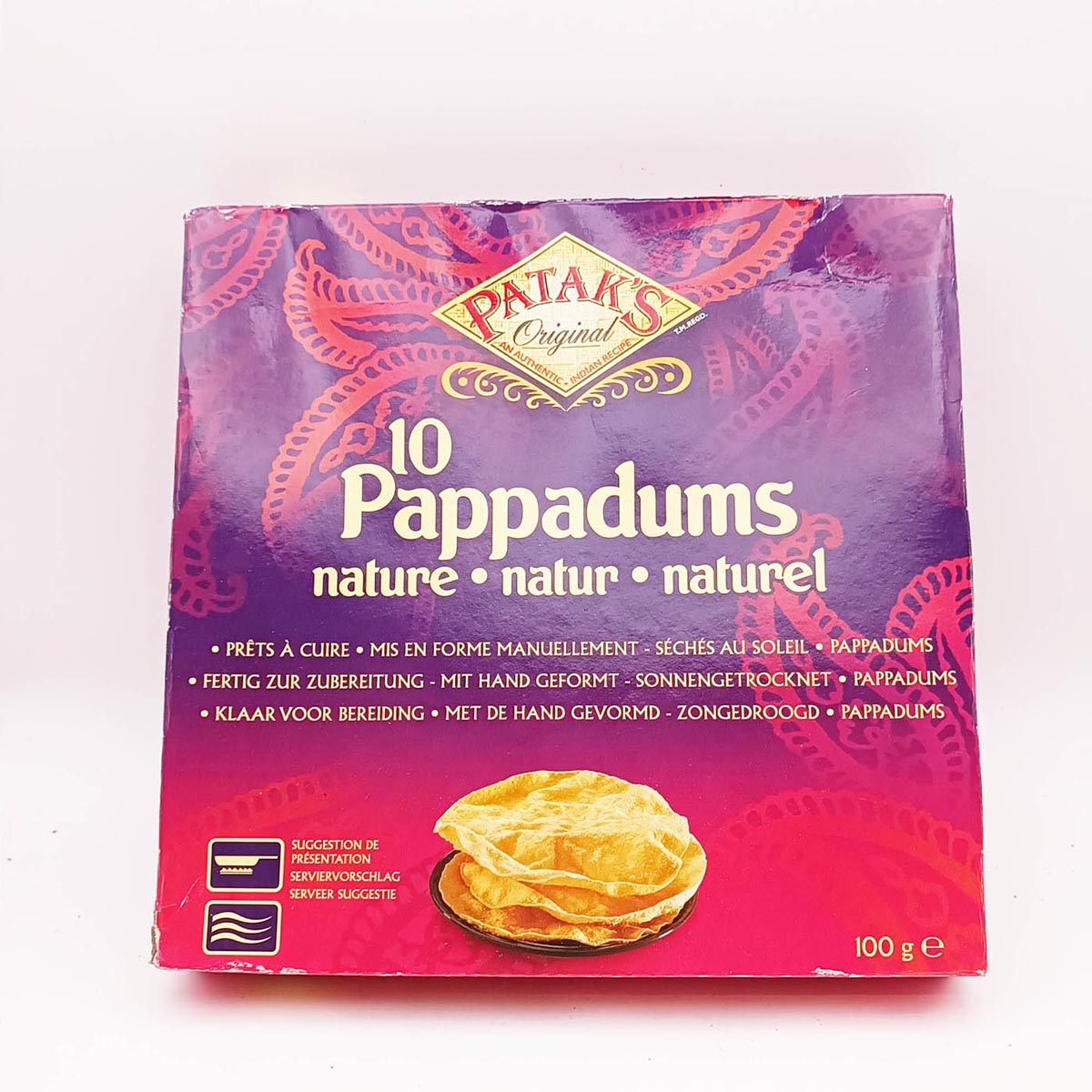 Pappadums natural PATAKS box 100g