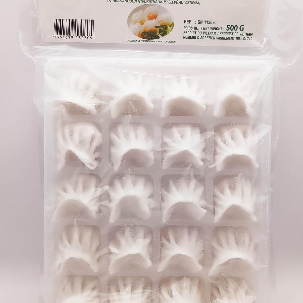 冻虾饺Ravioli aux crev COQ 20pc/500g