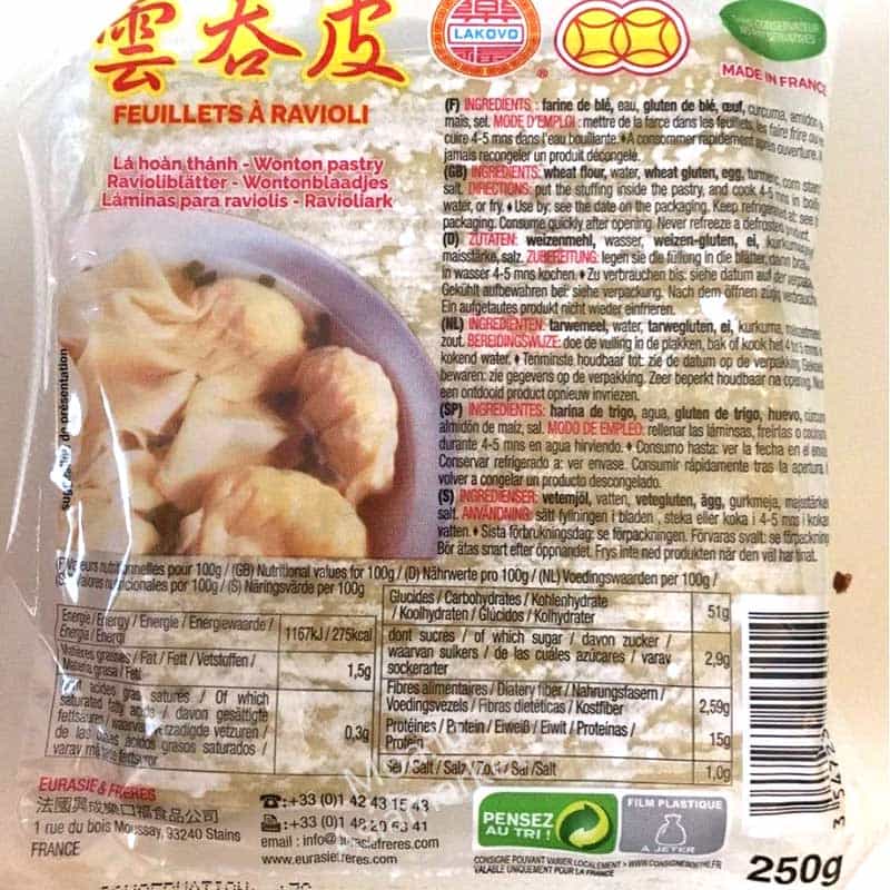 Frozen Wonton Wrapper