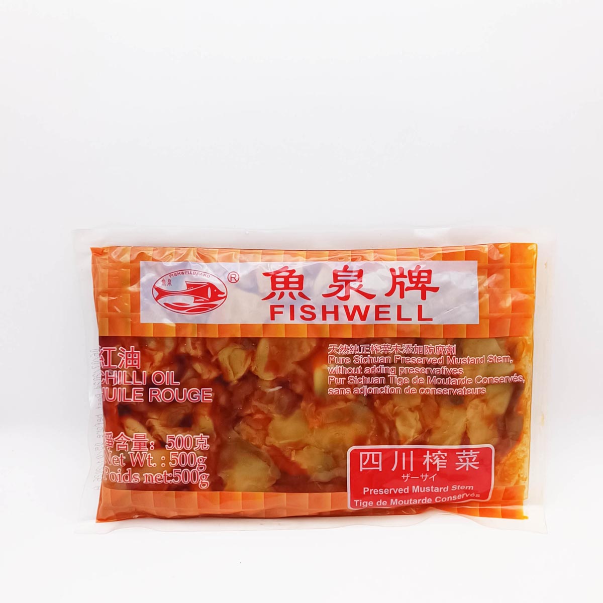 四川红油榨菜片Preserved Mustard sliced 500g