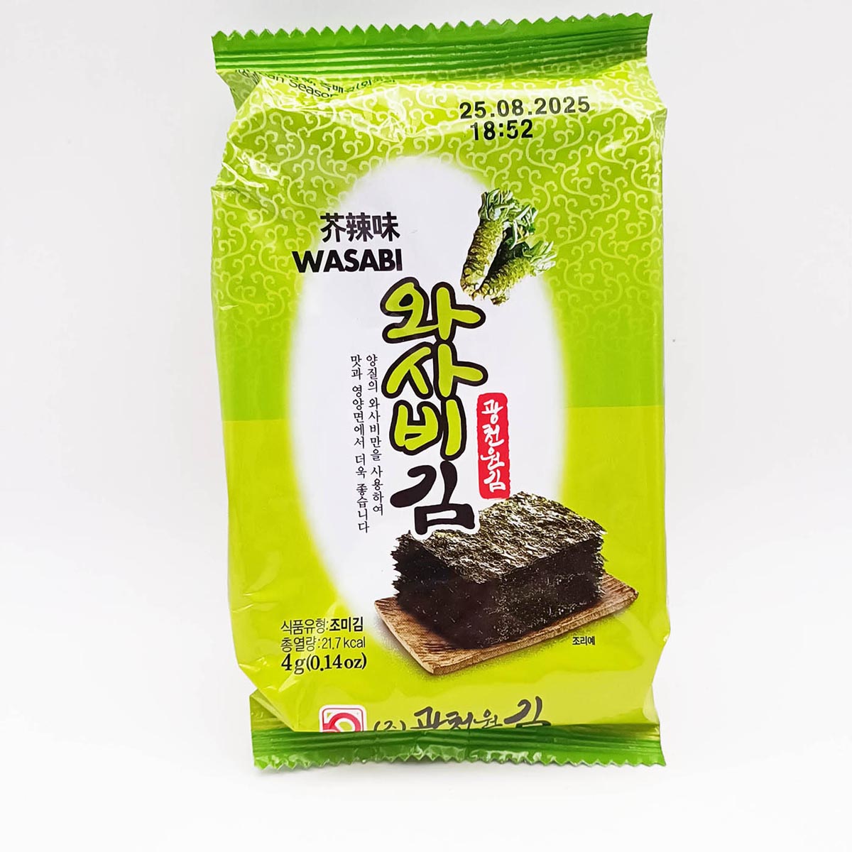 KWANGCHEON WASABI FLAVOURED SEAWEED 4g
