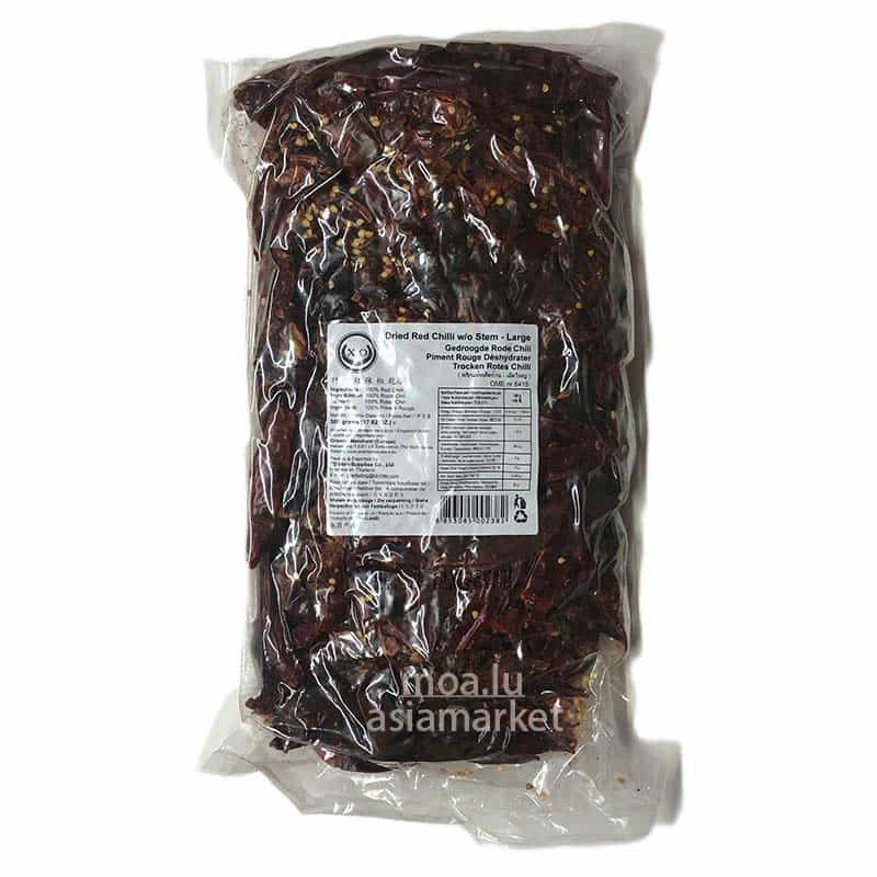 大辣椒干Dried Red Chili w/o Stem Large